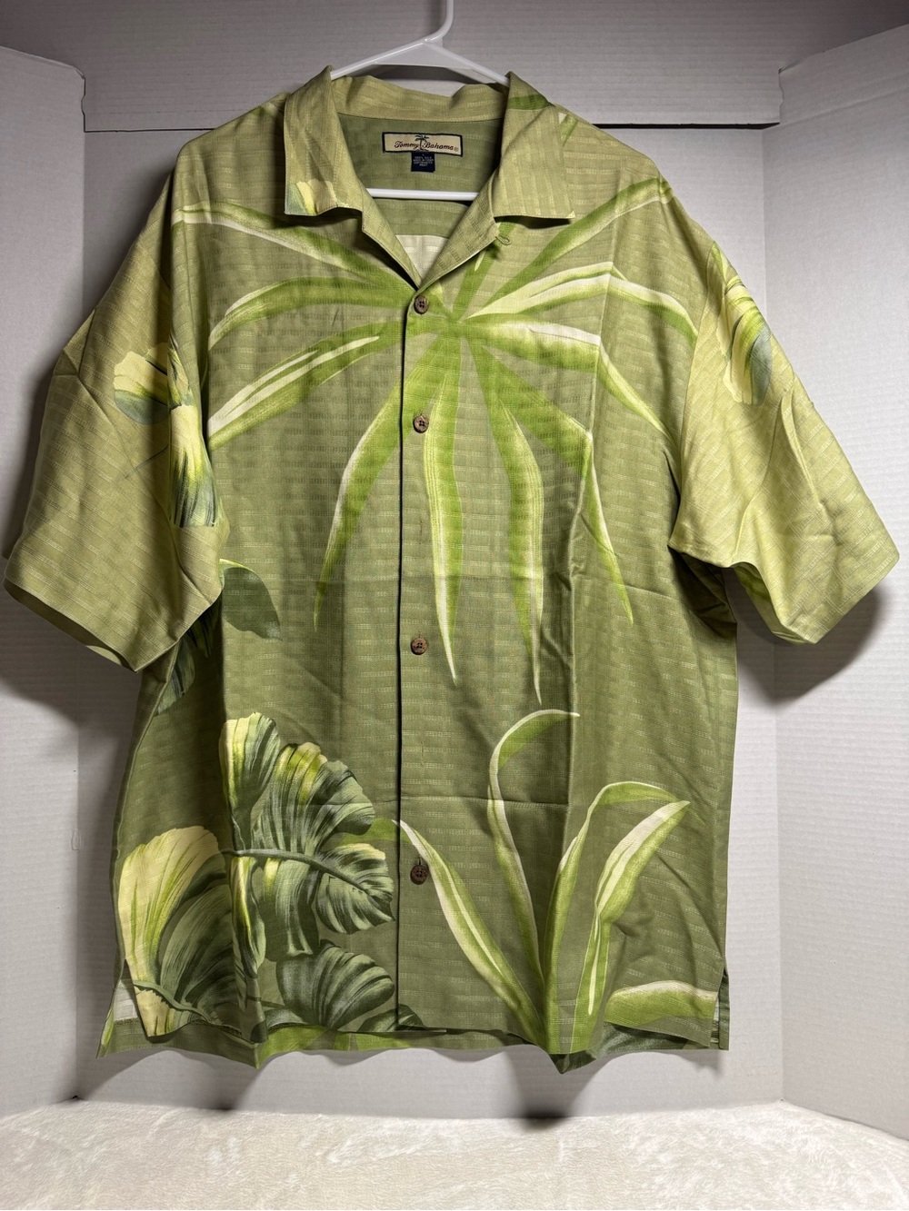 Tommy Bahama Olive Green Tropical Palm Camp Shirt